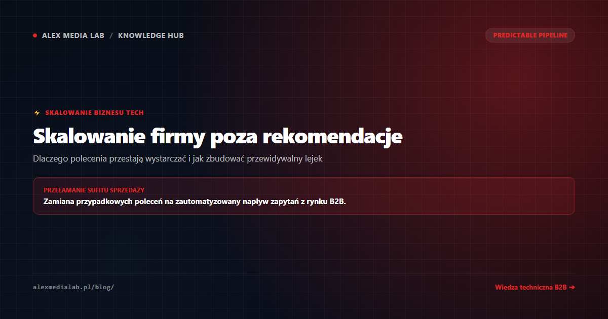 Problemy firm technicznych rosnących poza poziom reklamy przez rekomendacje